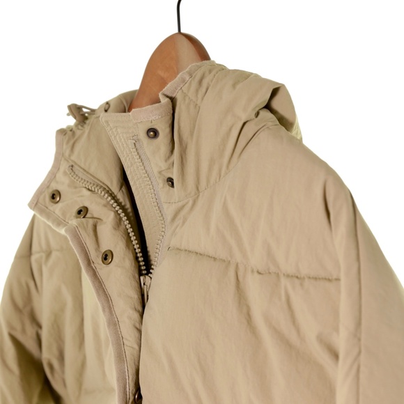 Madewell Holland Ash Green Khaki Quilted Puffer Parka Jacket Women S Cottagecore - Picture 6 of 11
